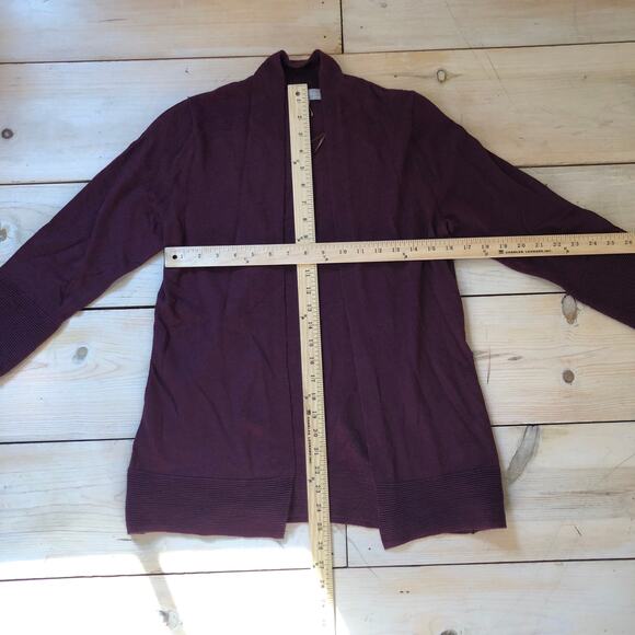 Evolution by Cyrus Women's NWOT Rayon Blend Burgundy Open Cardigan - Size XS - Picture 6 of 6